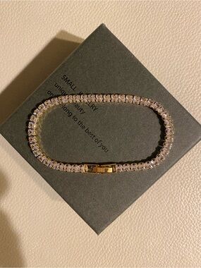 5CT Princess Cut Lab Created Diamond Tennis Bracelet 14K Gold Plated